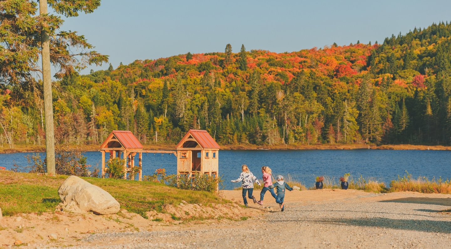 Children running on the beach