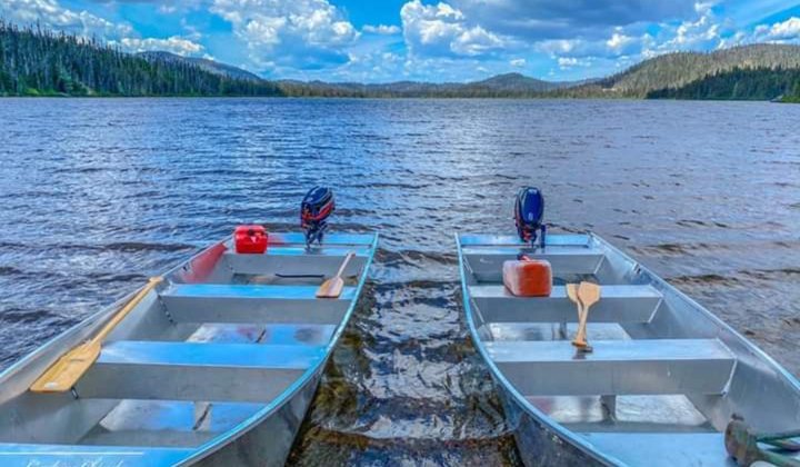 Deux chaloupes sur le bord d'un lac
