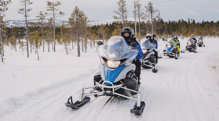 Group of snowmobilers.