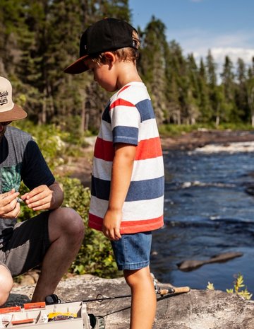 A father who introduces his children to fishing