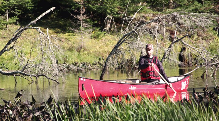 A man in a canoe