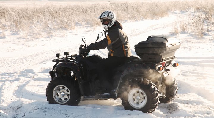 A winter quad rider
