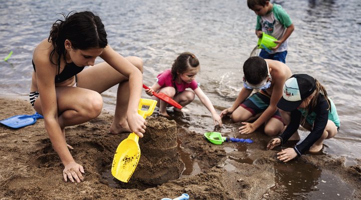 Children playing on the beach