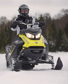 One person on snowmobile 