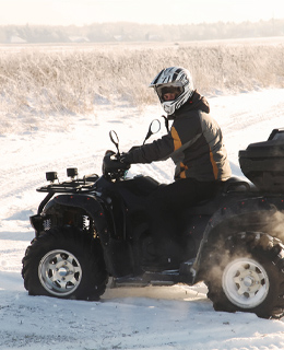 A winter mountain biker