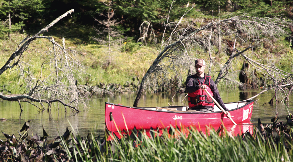 A man in a canoe