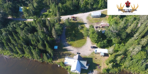 Airview of Baronnie de Kamouraska with logo